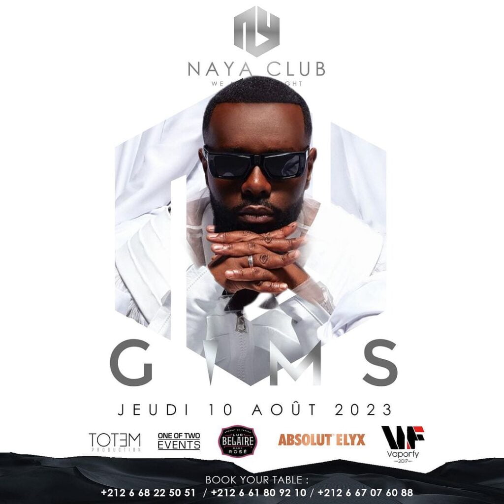 Naya Club Agadir : Maître Gims en concert live le 10 Août 2023